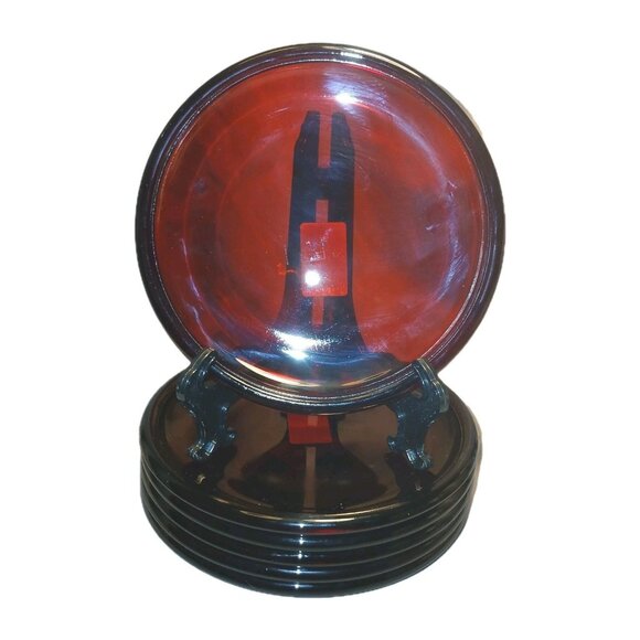 Arcoroc France Ruby Cocoon Dessert Plate NEW 6 Plates Tagged 7" Discontinued - Picture 1 of 12